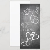 Carte Soyez ma Saint Valentin sur un tableau à craie (Devant / Derrière)
