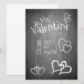 Carte Soyez ma Saint Valentin sur un tableau à craie (Devant / Derrière)