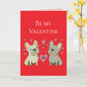 Carte Soyez mes Saint-Valentin, chiens (Fleur jaune)