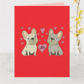 Carte Soyez mes Saint-Valentin, chiens (Fleur jaune)