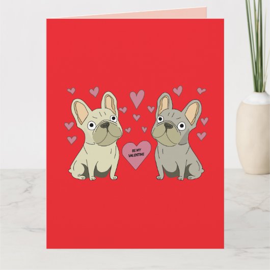Carte Soyez mes Saint-Valentin, chiens (Devant)