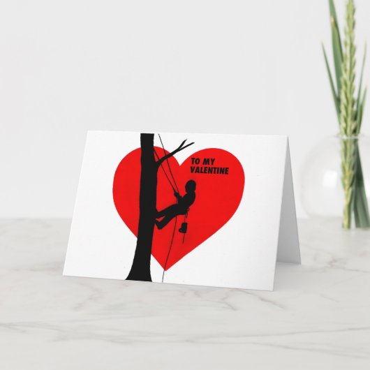 Carte Soyez Mon Arboriste Saint Valentin Chainsaw (Devant)
