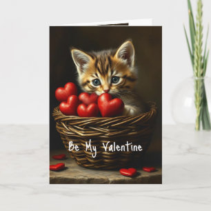 Carte Soyez Mon Saint Valentin Cute Kitten Chat Coeurs r