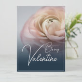 Carte Soyez Mon Valentin - Avec Grosse Rose Rose (Debout devant)