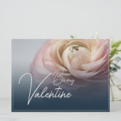 Carte Soyez Mon Valentin - Avec Grosse Rose Rose (Debout devant)