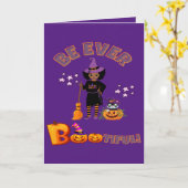 Carte Soyez toujours un bon Halloween (Fleur jaune)