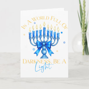 Carte Soyez une lumière Hanukkah joyeux Menorah Cadeau j
