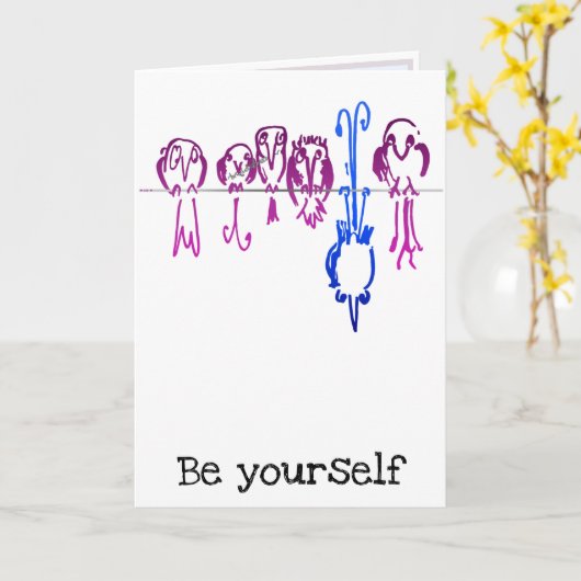 Carte 'Soyez vous-même' (+ votre message à l'intér (Fleur jaune)