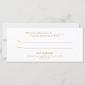 Carte Spa de salon Lotus Floral Certificat cadeau (Dos)