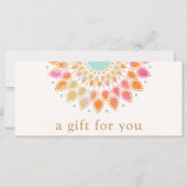 Carte Spa de salon Lotus Floral Certificat cadeau (Devant)