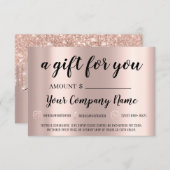 Carte Spa du certificat-cadeau d'entreprise Corps de scu (Devant / Derrière)