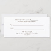 Carte Spa floral Turquoise Lotus Certificat cadeau (Dos)