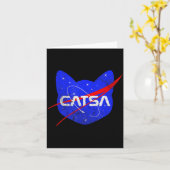 Carte Space Cat Funny Universe Catsa (Fleur jaune)