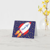 Carte Space Rocket Star Navire Merci 1er anniversaire (Fleur jaune)