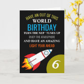 Carte Space Rocket to the Moon Children's Birthday (Fleur jaune)