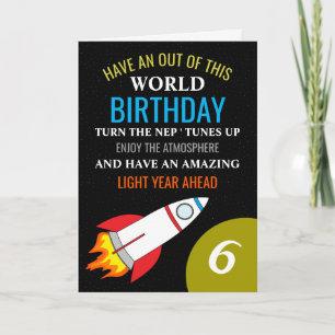 Carte Space Rocket to the Moon Children's Birthday