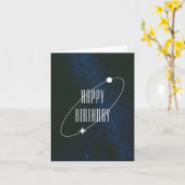 Carte Space Starry Night Universe Joyeux anniversaire (Fleur jaune)