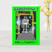 Carte SPACEMAN RoBoT HALLOWEEN CARD (Fleur jaune)