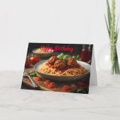 Carte Spaghetti et boulettes de viande dans l'assiette (Devant)