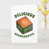 Carte Spanakopita Grec Alimentation Spinach Feta Phyllo  (Fleur jaune)