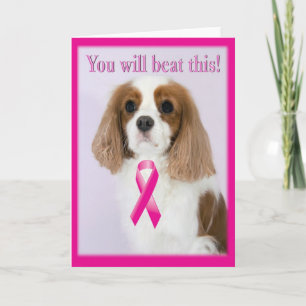 Carte Spaniel Ruban Contre le Cancer du Sein
