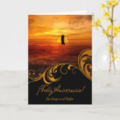 Carte Spanish Aniversario feliz Wedding Anniversary (Fleur jaune)