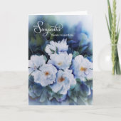 Carte Spanish Sympathy Con Simpatia Blue Flowers (Devant)