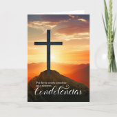 Carte Spanish Sympathy Con Simpatia Sunset Cross (Devant)