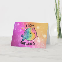 Sparkle arc-en-ciel I Love Narwhals