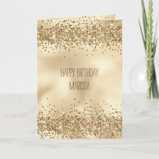 Carte Sparkle Confetti, Parties scintillant dorée       (Devant)