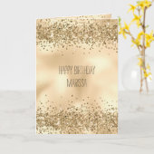Carte Sparkle Confetti, Parties scintillant dorée       (Fleur jaune)