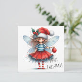 Carte Sparkle Fairy with Ornament – Holiday Card (Debout devant)