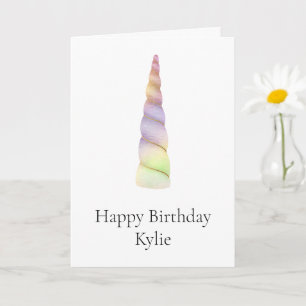 Carte Sparkle Gold Rose Purple Lime Unicorn Anniversaire