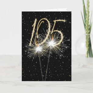 Carte Sparkler pour 105e anniversaire sur fond noir