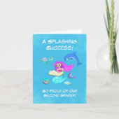 Carte Sparkling Mermaid Lecture Livres Graduation 2e. (Devant)