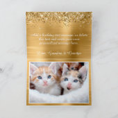 Carte Sparkly Gold Family Photo Joyeux anniversaire (Intérieur)