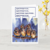Carte sparrows wishing you a happy birthday (Fleur jaune)