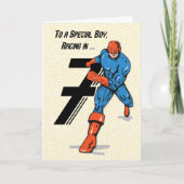 Carte Special Boy 7e anniversaire Superhero (Devant)