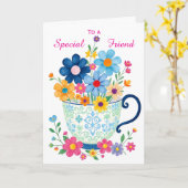 Carte Special Friend Teacup & Flower Birthday (Fleur jaune)