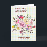 Carte Special Friend Watercolor Floral Birthday Wishes<br><div class="desc">Lovely Floral Happy Birthday card with an easy to personalize outside and inside message.</div>