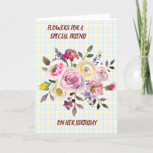 Carte Special Friend Watercolor Floral Birthday Wishes