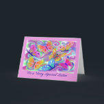 Carte Special Sister Pink Butterflies<br><div class="desc">A beautiful artwork of pink butterflies created by an established British designer.</div>
