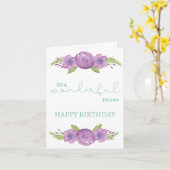 Carte spéciale Ami Anniversaire - Fleurs aquarelle (Fleur jaune)