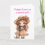 CARTE SPÉCIALE DE PÂQUES POUR FILLES (Devant)