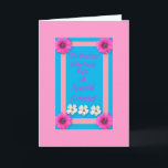 Carte spéciale friend birthday<br><div class="desc">Flower design pink and blue card</div>