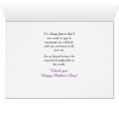 Carte spéciale Grand-mère rose Roses Mère's Day Ca (Intérieur Horizontal (Bas))