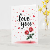 Carte spéciale Love You Roses (Fleur jaune)