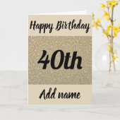 Carte spéciale personnalisée 40e anniversaire (Fleur jaune)