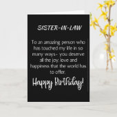 CARTE SPÉCIALE POUR L'ANNIVERSAIRE DE LA SOEUR EN (Fleur jaune)