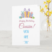 CARTE SPÉCIALE POUR LE "70ème" ANNIVERSAIRE DE COU (Fleur jaune)